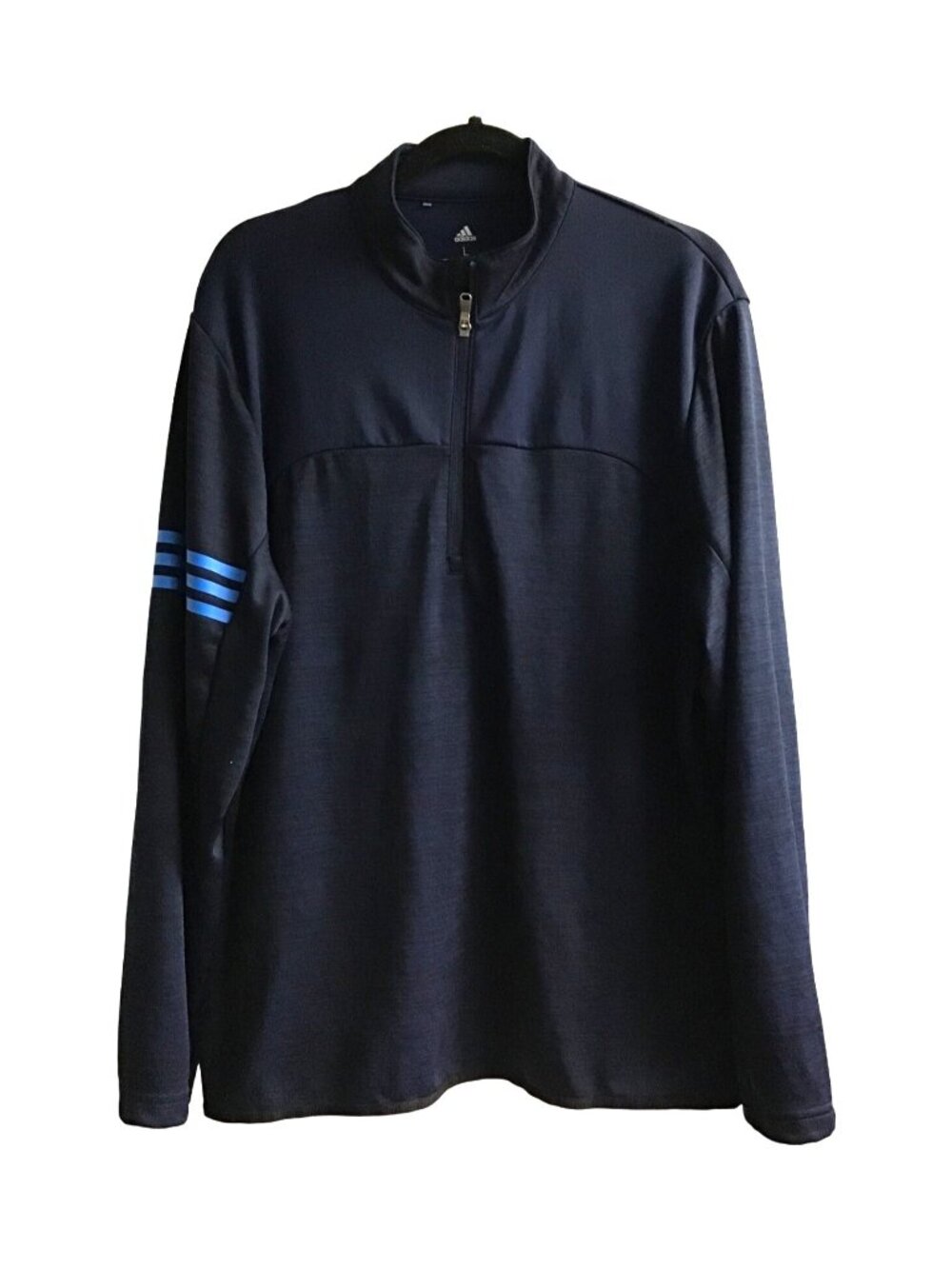 ADIDAS- MENS NAVY GOLF  PULLOVER HALF ZIP UP CLOSURE LONG SLEEVE SIZE LARGE